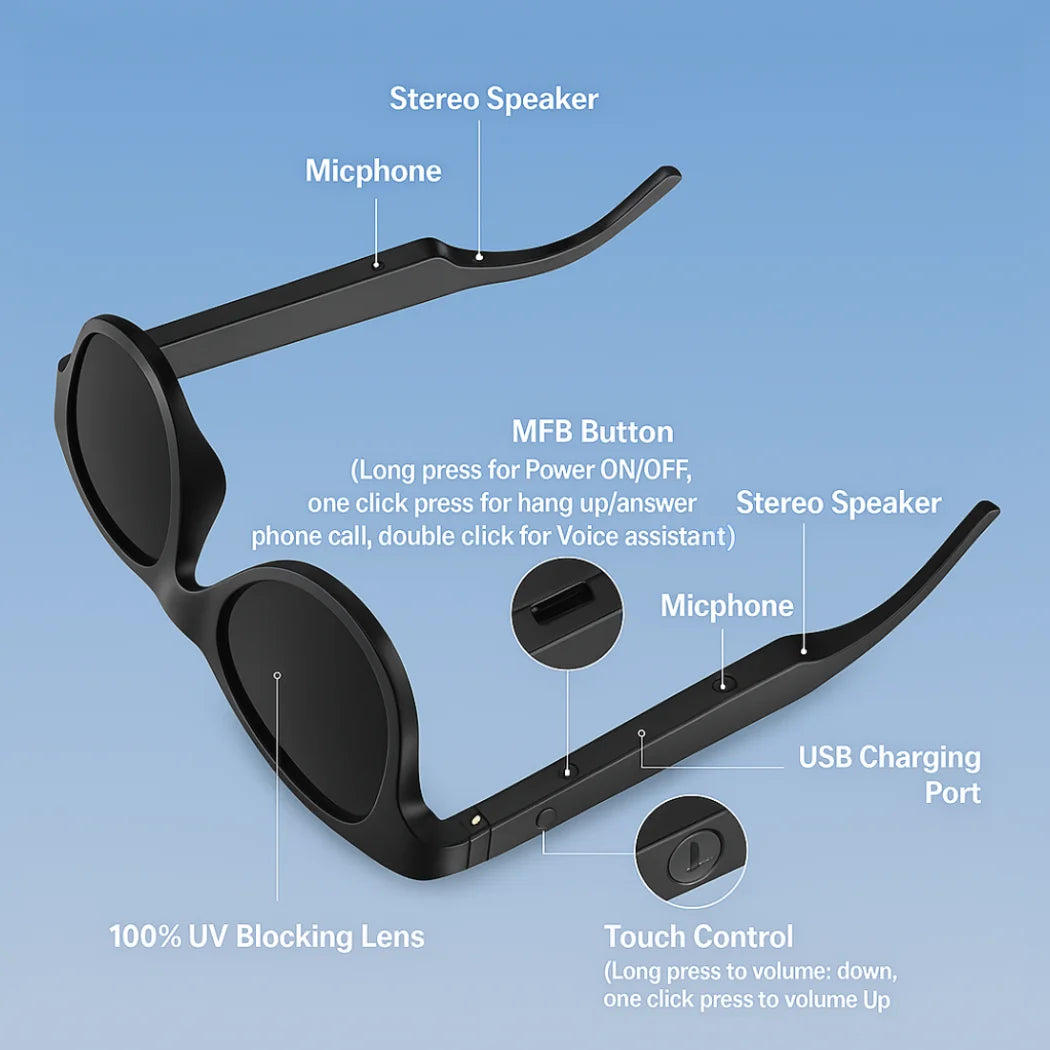 TuneShade Smart Glasses